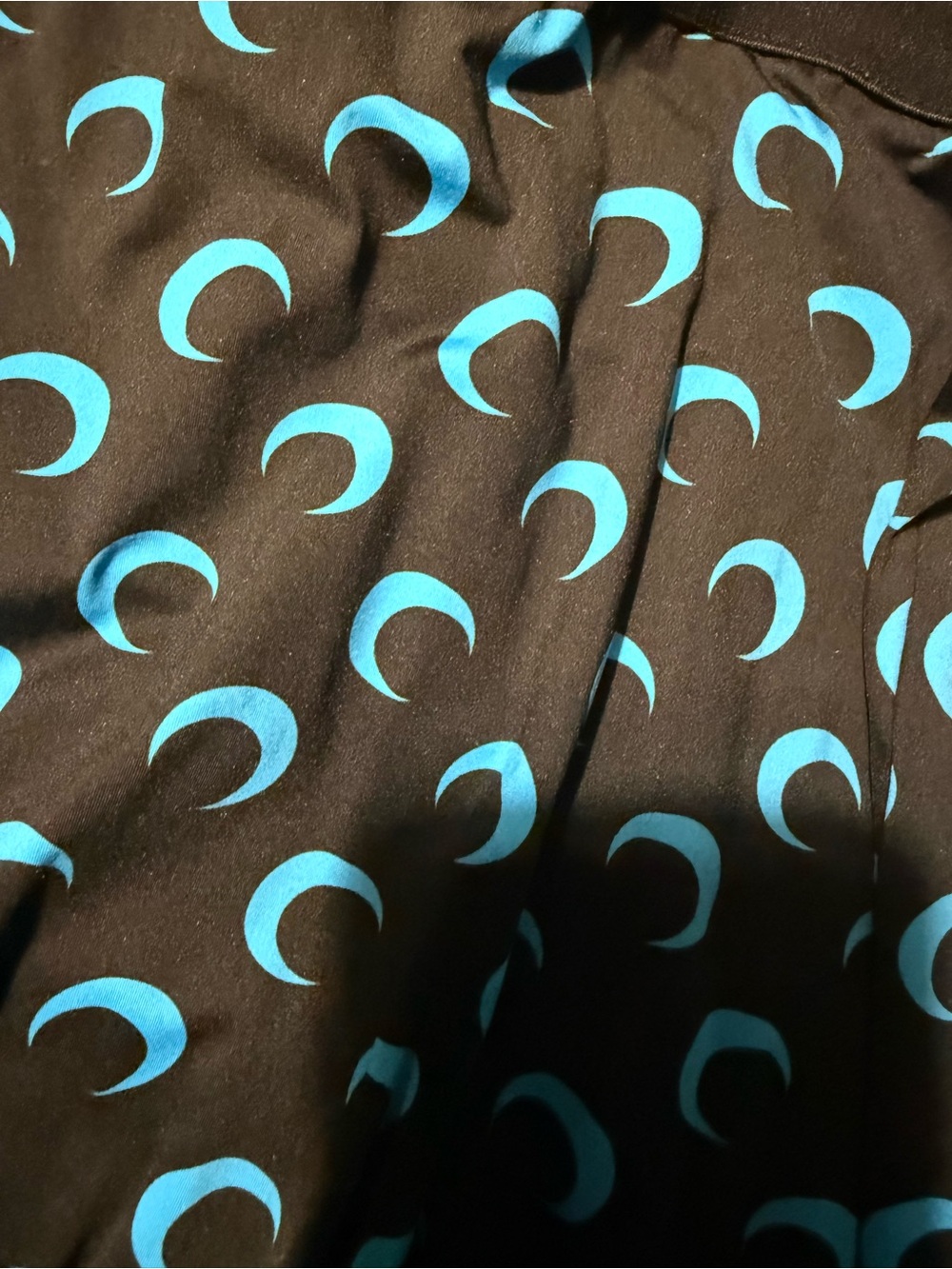 Marine Serre Black Leggings with Bright Blue Crescent Moon Print - Picture 7 of 9